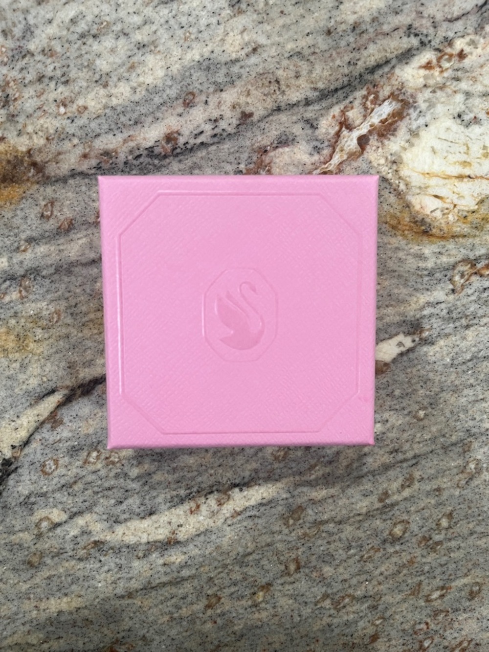 Swarovski Pink Square Luxury Jewelry Box with Embossed Swan